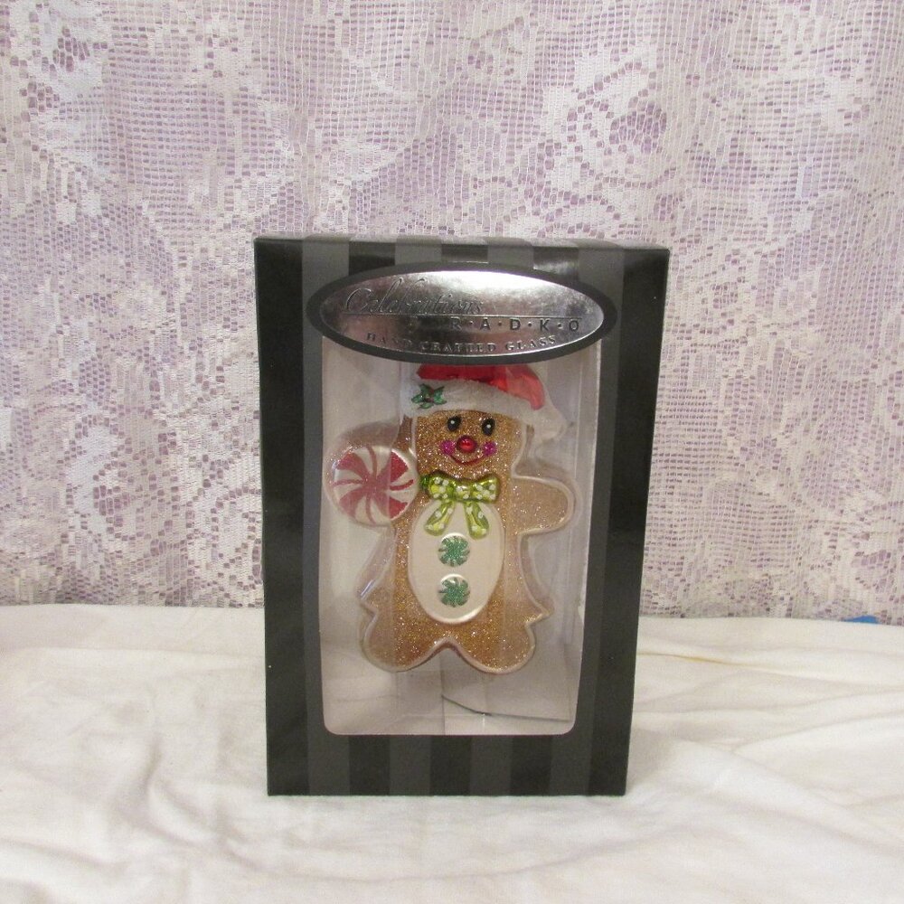 Celebrations By Radko Gingerbread Man Hand Crafted Glass Ornament 2012